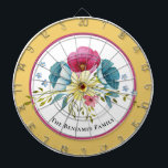 Pastel Flowers Waterverf Family Personaliseren Dartbord<br><div class="desc">Red Blue Yellow Flowers Waterverf Family Personalize Dart Board maakt een prachtige aanvulling op je gamedecor. Pas het aan met jouw naam of familienaam.</div>