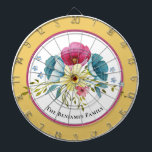 Pastel Flowers Waterverf Family Personaliseren Dartbord<br><div class="desc">Red Blue Yellow Flowers Waterverf Family Personalize Dart Board maakt een prachtige aanvulling op je gamedecor. Pas het aan met jouw naam of familienaam.</div>