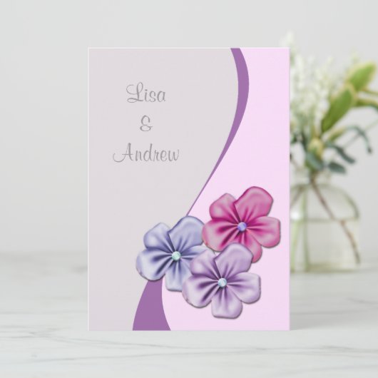 Pastel Flowers Weddenschap Kaart (Staand voorkant)