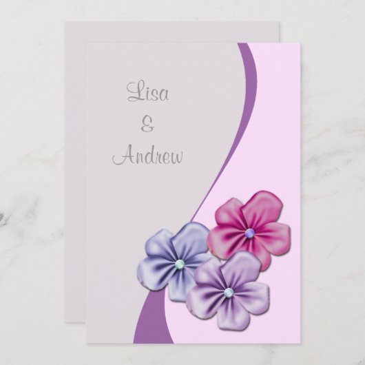 Pastel Flowers Weddenschap Kaart (Voorkant / Achterkant)