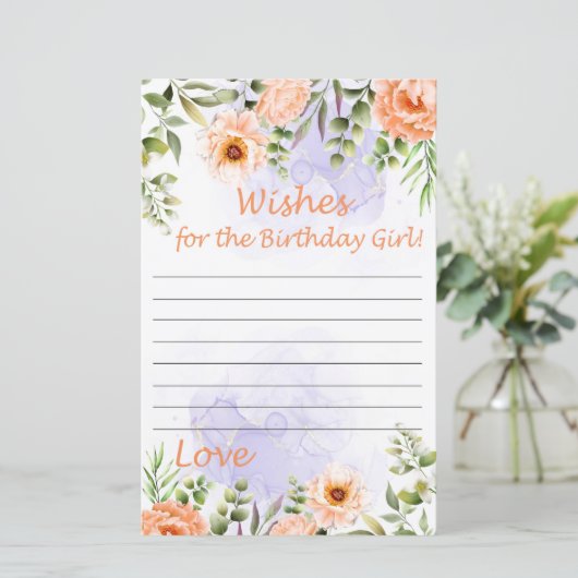 Pastel Flowers wenst het verjaardagsmeisje (Staand voorkant)