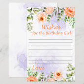 Pastel Flowers wenst het verjaardagsmeisje (Voorkant / Achterkant)