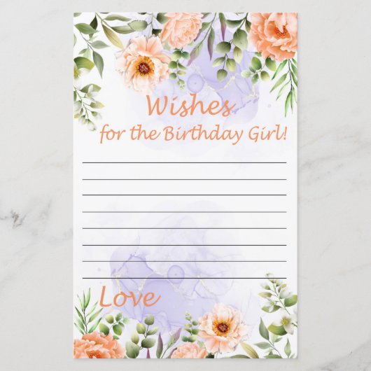 Pastel Flowers wenst het verjaardagsmeisje (Voorkant)