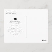 Pastel  Flowers White Photo Afstuderen Briefkaart (Achterkant)