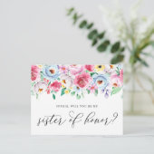 Pastel Flowers word mijn zuster van de Kaart (Staand voorkant)