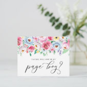 Pastel Flowers word m'n Kaart. Briefkaart (Staand voorkant)