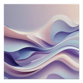 Pastel Flowing Layers – Abstracte kunst voor Calm  Perfect Poster