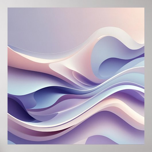 Pastel Flowing Layers – Abstracte kunst voor Calm Poster (Voorkant)