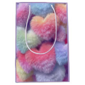 Pastel Fluffy Hearts Gift Bag Medium Cadeauzakje (Voorkant)