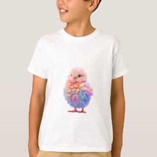 Pastel Fluffy Regenboog Kuiken Kinderen T-shirt