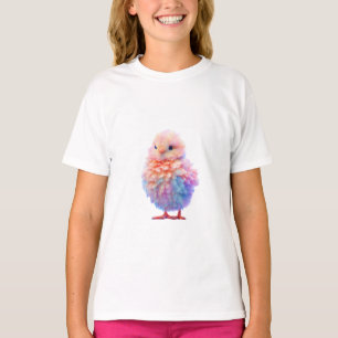 Pastel Fluffy Regenboog Kuiken Kinderen T-shirt