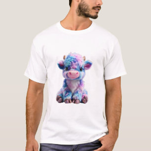 Pastel Fluffy Schotse Hoogland Kalf Fantasie Manne T-shirt