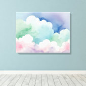 Pastel fluister zachte spetter wandkunst canvas afdruk (Insitu (Houten vloer))
