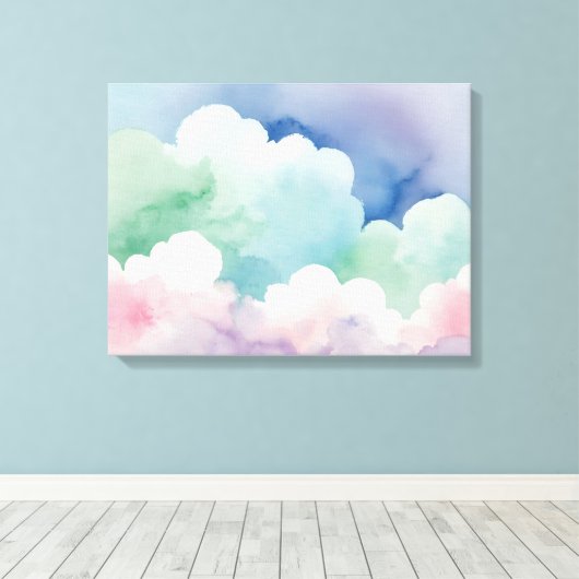 Pastel fluister zachte spetter wandkunst canvas afdruk (Insitu (Houten vloer))