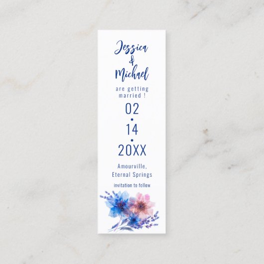 Pastel fluistert Meadow Bladwijzer Bewaar de datum Contactkaartje (Achterkant)