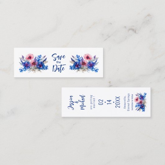 Pastel fluistert Meadow Bladwijzer Bewaar de datum Contactkaartje (Voorkant / Achterkant)