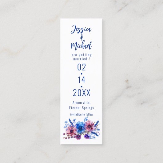 Pastel fluistert Meadow Bladwijzer Bewaar de datum Contactkaartje (Achterkant)