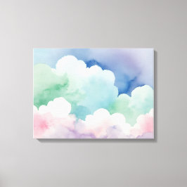 Pastel fluistert zachte spatwand kunst canvas afdruk