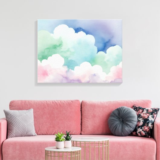 Pastel fluistert zachte spatwand kunst canvas afdruk (Insitu (Woonkamer))