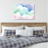 Pastel fluistert zachte spatwand kunst canvas afdruk (Insitu (Slaapkamer))