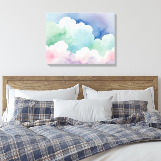 Pastel fluistert zachte spatwand kunst canvas afdruk (Insitu (Slaapkamer))
