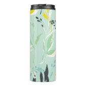 Pastel Foliage Pattern Monogram Thermal Tumbler Thermosbeker (Achterkant)