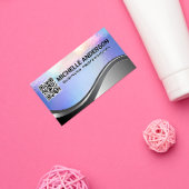 Pastel Folie Textuur | Metaal | QR Code Visitekaartje
