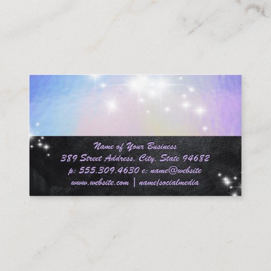 Pastel-Folie | Zwarte textuur | Sparkle Visitekaartje (Achterkant)