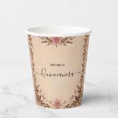 Pastel Font Dusty Glam Roos Gold Quinceanera Papieren Bekers (Voorkant)