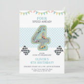 Pastel Four Speed Birthday Race Kaart (Staand voorkant)