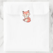 Pastel Fox Design, Schattigee zachte kleur Fox Art Ronde Sticker (Tas)