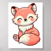 Pastel Fox Design, zachte kleur Fox Art Poster (Voorkant)