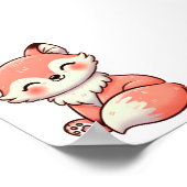 Pastel Fox Design, zachte kleur Fox Art Poster (Hoek)