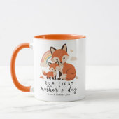 Pastel Fox Mom Baby First Mother’s Day Rainbow Mok (Links)