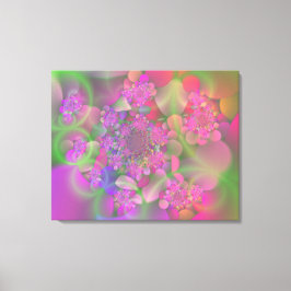 Pastel Fractal Flower Garden Canvas Afdruk