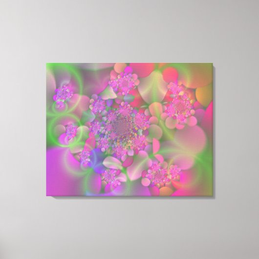 Pastel Fractal Flower Garden Canvas Afdruk (Voorkant)