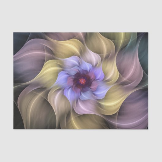 Pastel Fractal Flower Swirling Petals Tissuepapier (Voorkant)