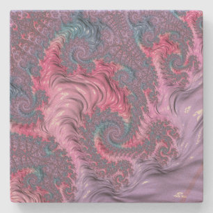 Pastel Fractal Stenen Onderzetter