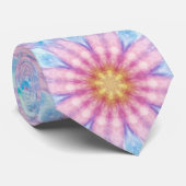 Pastel Fractal Waterverf Abstract Floral Patroon Stropdas (Opgerold)