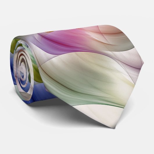 Pastel fractale bloem Abstract Stropdas (Opgerold)