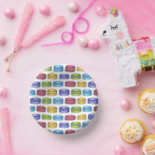 Pastel Frans Macaron Koekje Gebak Bruidsuitnodigin Papieren Kommen