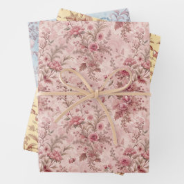 Pastel Frans Toile Inpakpapier Vel