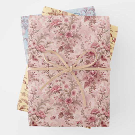 Pastel Frans Toile Inpakpapier Vel (In situ)