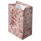 Pastel Frans Toile Medium Cadeauzakje (Voorkant Gekanteld)