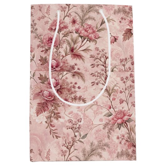 Pastel Frans Toile Medium Cadeauzakje (Voorkant)
