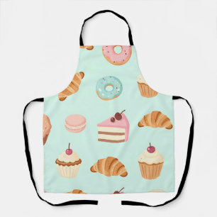Pastel Franse Gebakjes Cute Dessert Patroon Schort