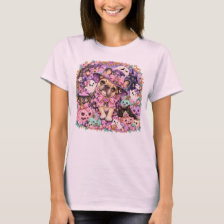 Pastel Franse Heks Cute Halloween T-shirt
