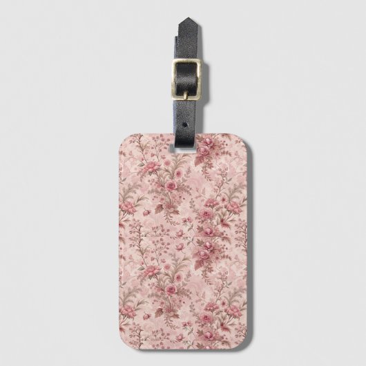 Pastel Franse Toile Bagagelabel (Voorkant (verticaal))