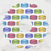 Pastel French Bakery Macaron Cookie Pastry Wijnglaslabel (Voorkant)