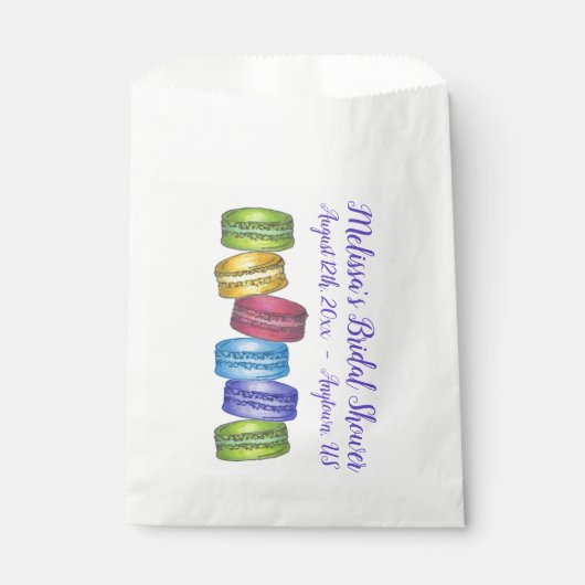 Pastel French Macaron Cookie Stack Vrijgezellenfee Bedankzakje (Voorkant)